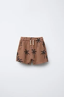 TEXTURED PALM TREE SHORTS