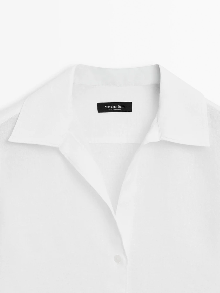 Chemise col ouvert 100 % lin