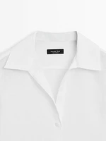 Chemise col ouvert 100 % lin