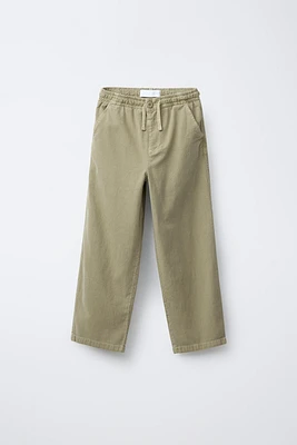 STRAIGHT COTTON LINEN PANTS