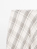 Flowing check midi skirt