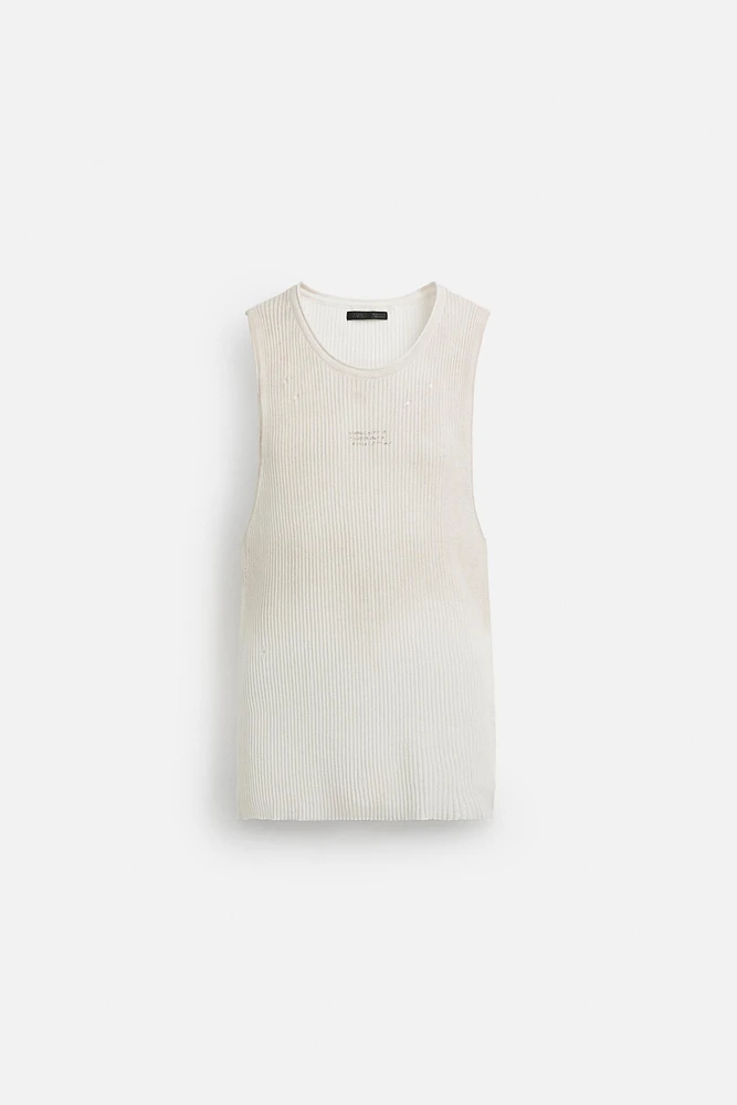SPRAY PRINT KNIT T-SHIRT