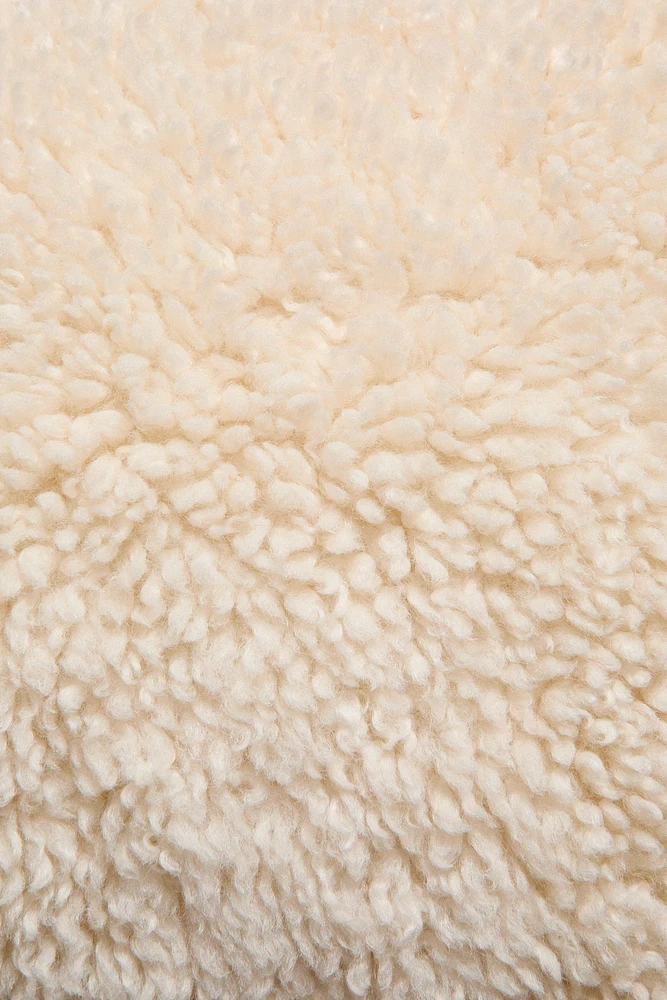 FAUX SHEARLING THROW PILLOW COVER