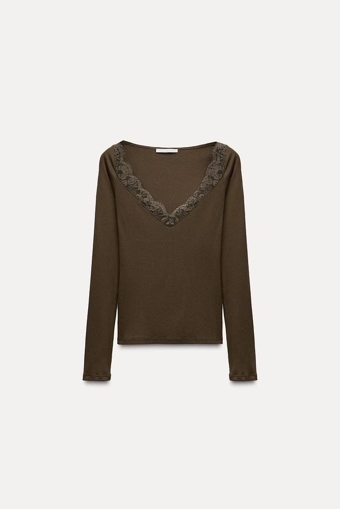 LACE RIB TOP