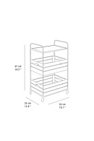 WOOD AND METAL STORAGE CART