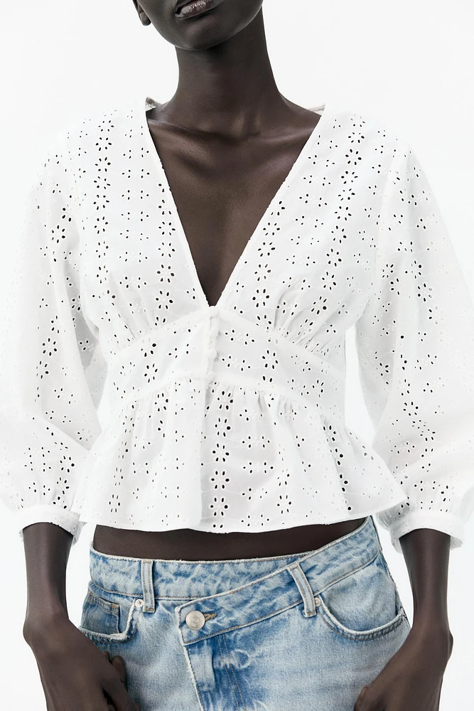 EYELET EMBROIDERY SHIRT