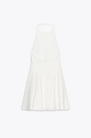 SHORT HALTER GODET DRESS