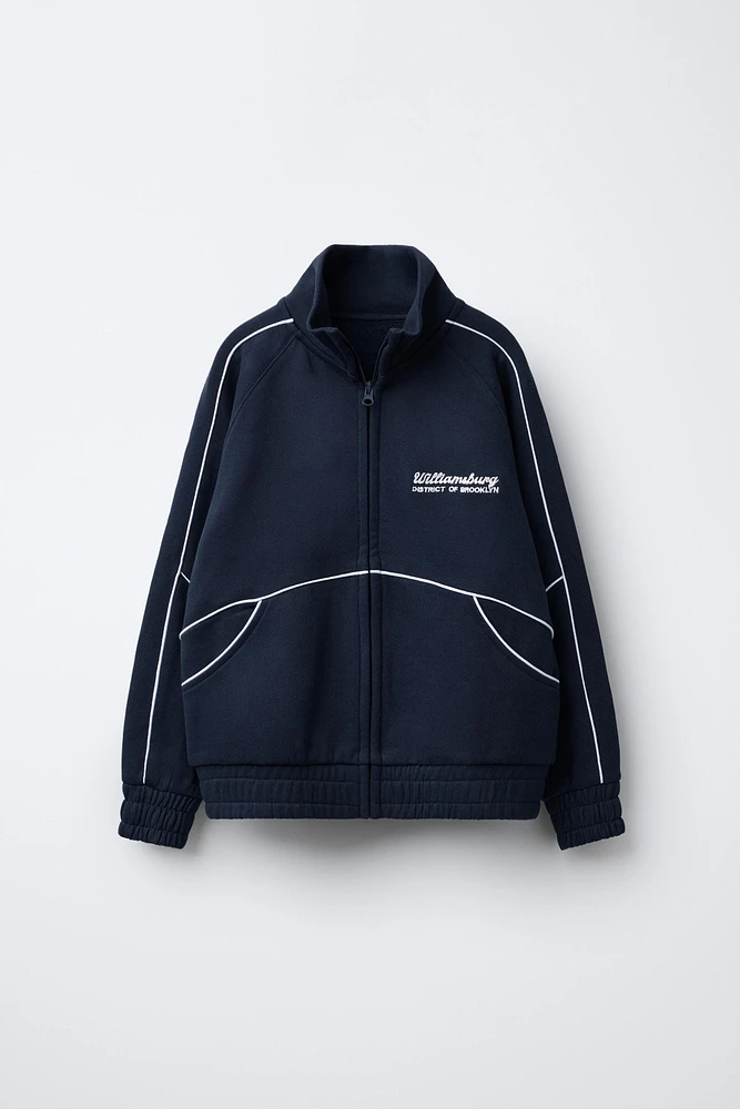 PLUSH SWEATSHIRT WITH TEXT