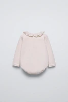 FLORAL EMBROIDERED COLLAR BODYSUIT