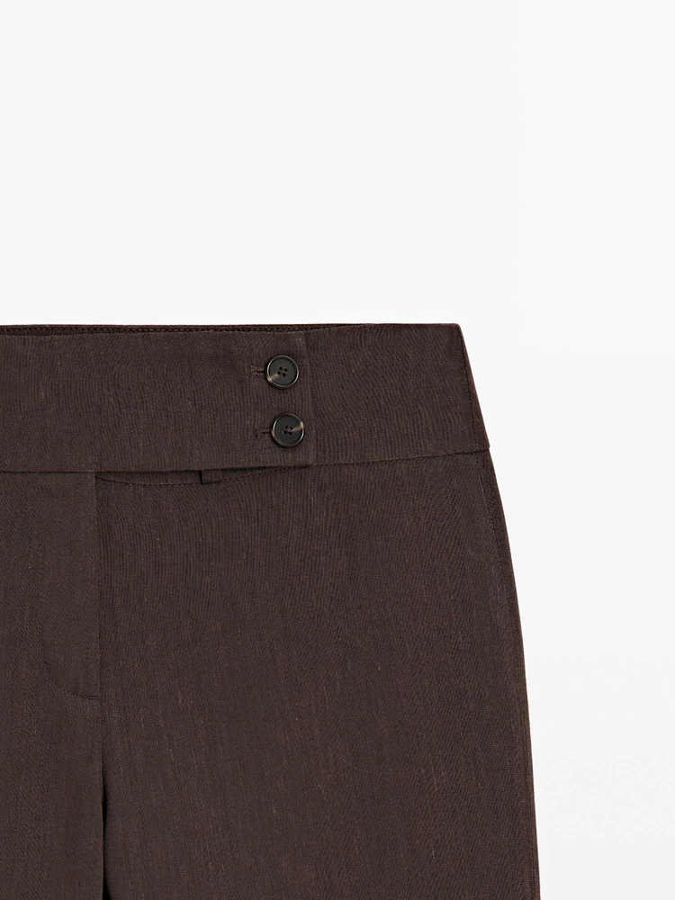 Mid-rise regular fit stretch trousers