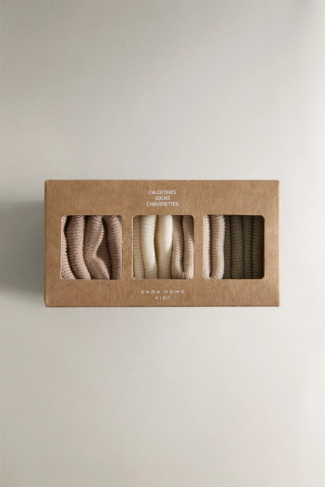 CHAUSSETTE POUR ENFANT MULTICOLORE (LOT DE 4)