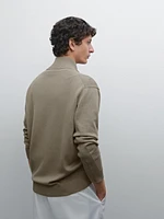 Cardigan maille fermeture Éclair coton