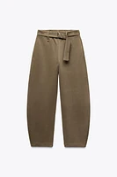 BELTED SOFT BALLOON PANTS