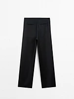 Pantalon fluide satiné et texturé