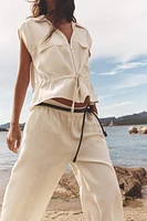 PANTALON LARGE TAILLE ÉLASTIQUE
