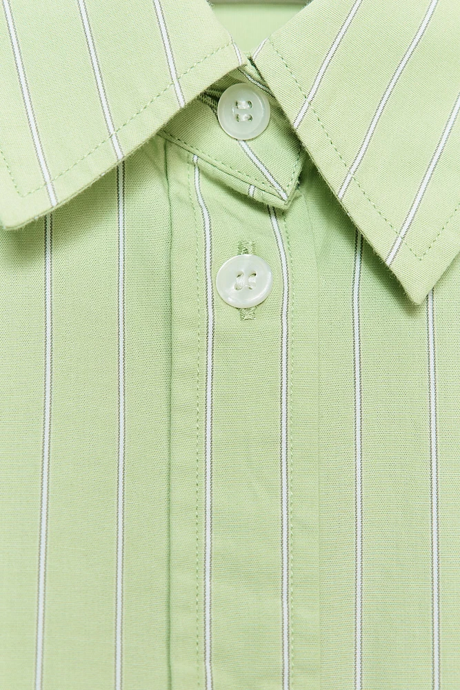 STRIPED OVERSIZED POPLIN SHIRT