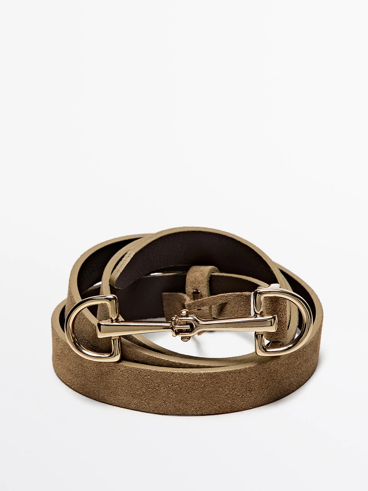 Ceinture équestre en croûte de cuir