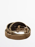 Ceinture équestre en croûte de cuir