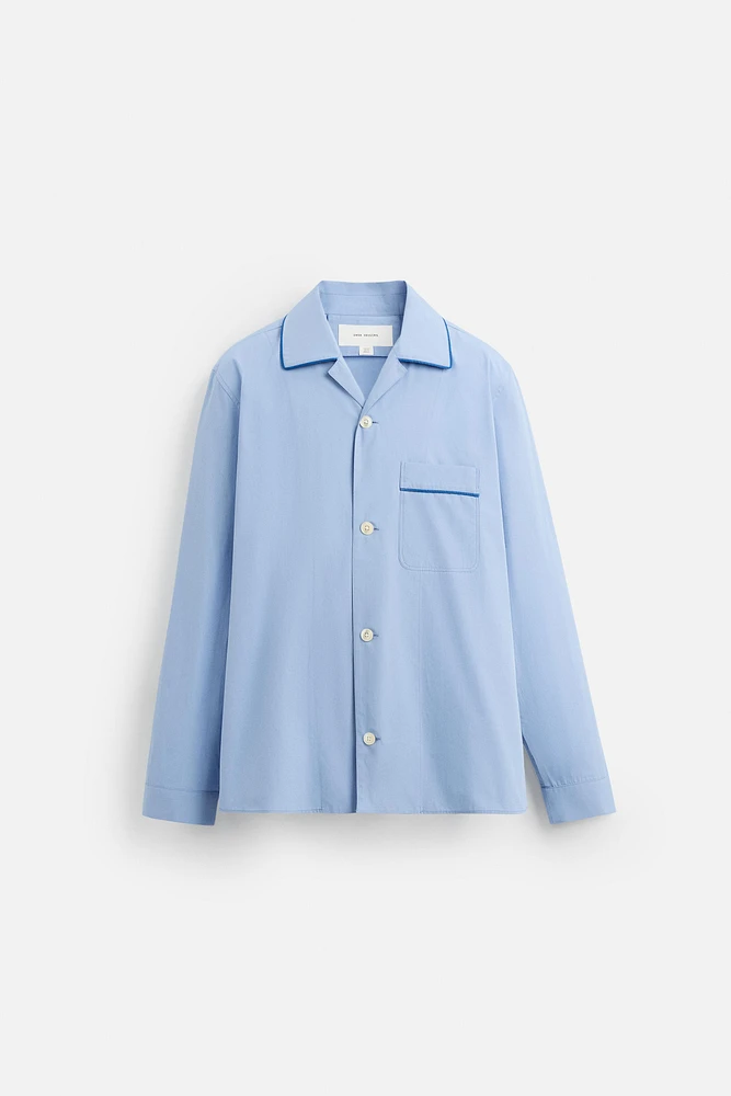 CONTRAST PAJAMA SHIRT