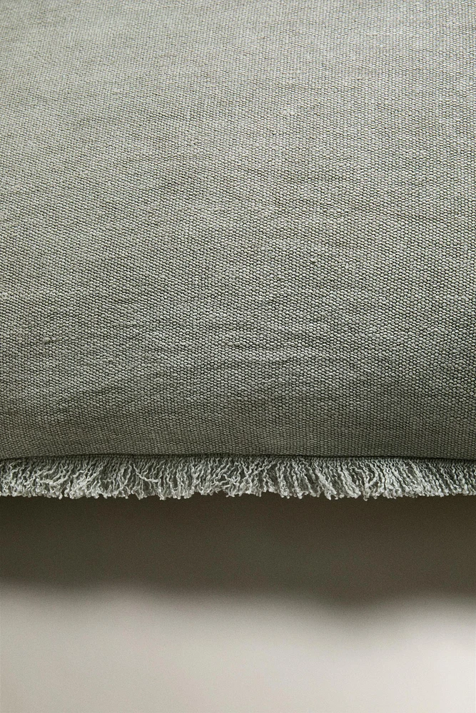 FRINGED THROW PILLOW COVER