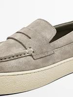 Soft split suede loafers