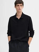 Pull polo en coton mélangé