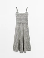 Robe midi ample à rayures