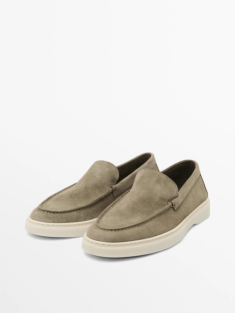 Split leather loafers