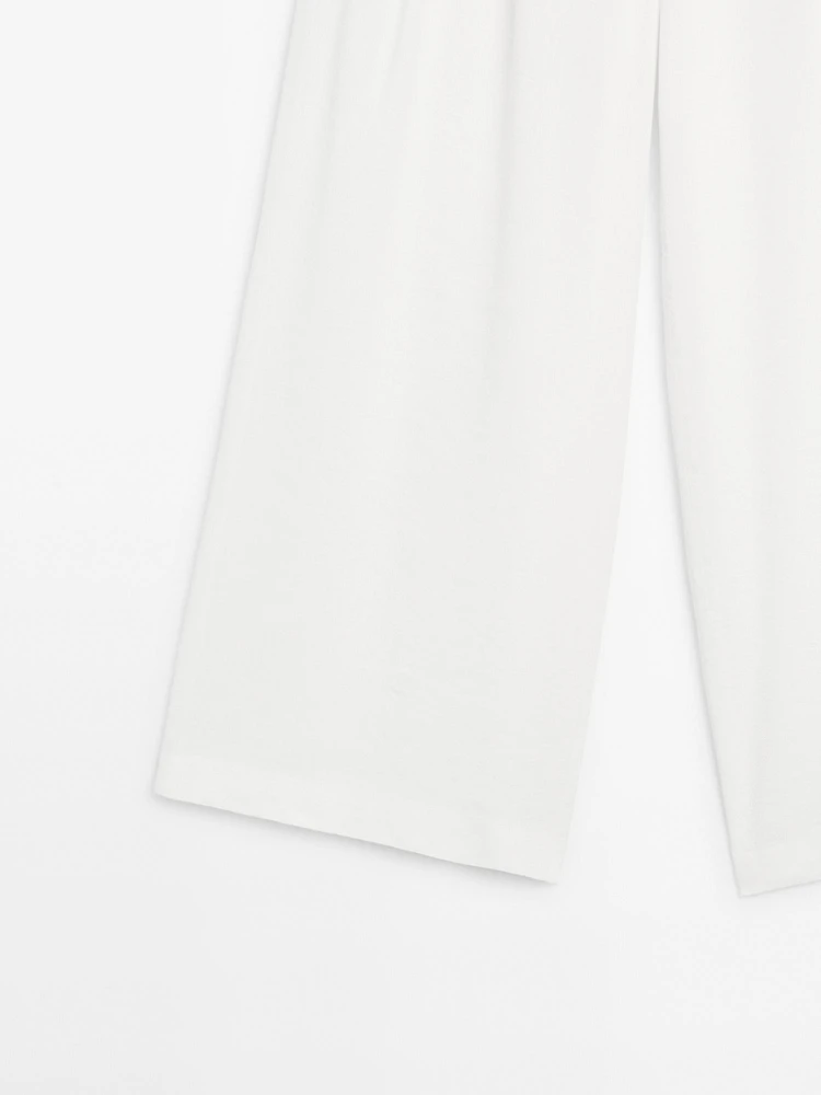 Pantalon palazzo lin à pinces