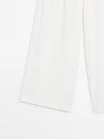 Pantalon palazzo lin à pinces
