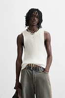 SPRAY PRINT KNIT T-SHIRT