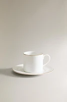 TASSE À THÉ AVEC SOUCOUPE PORCELAINE BONE CHINA BORD