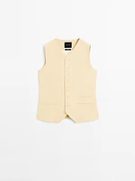Linen blend suit waistcoat