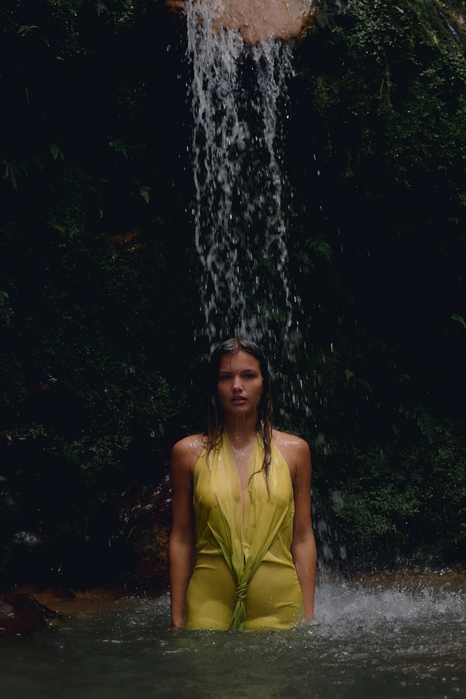 ROBE LONGUE NŒUD IMPRIMÉ