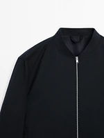 Twill wool blend bomber jacket