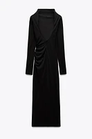 DRAPED OPEN BACK DRESS