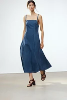 TRF DENIM MIDI DRESS