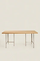 WOOD AND METAL OFFICE DESK