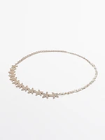 Chain belt with star rhinestones