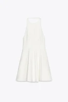SHORT HALTER GODET DRESS