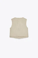 GILET RUSTIQUE EFFRANGÉ AVEC LIN