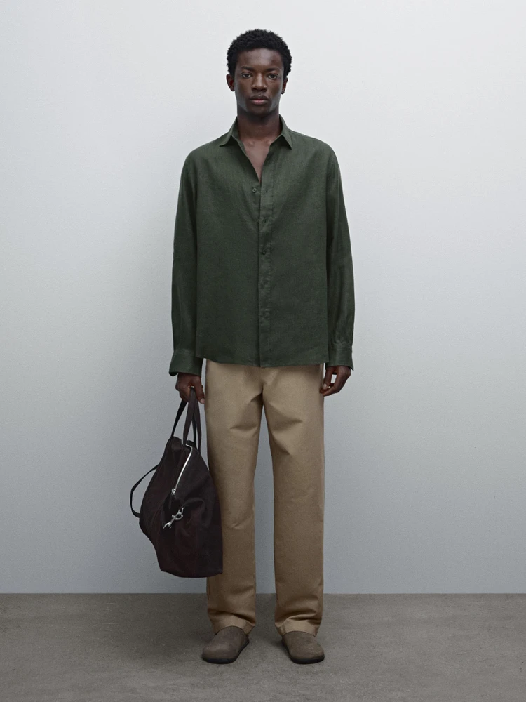 100% linen slim fit shirt