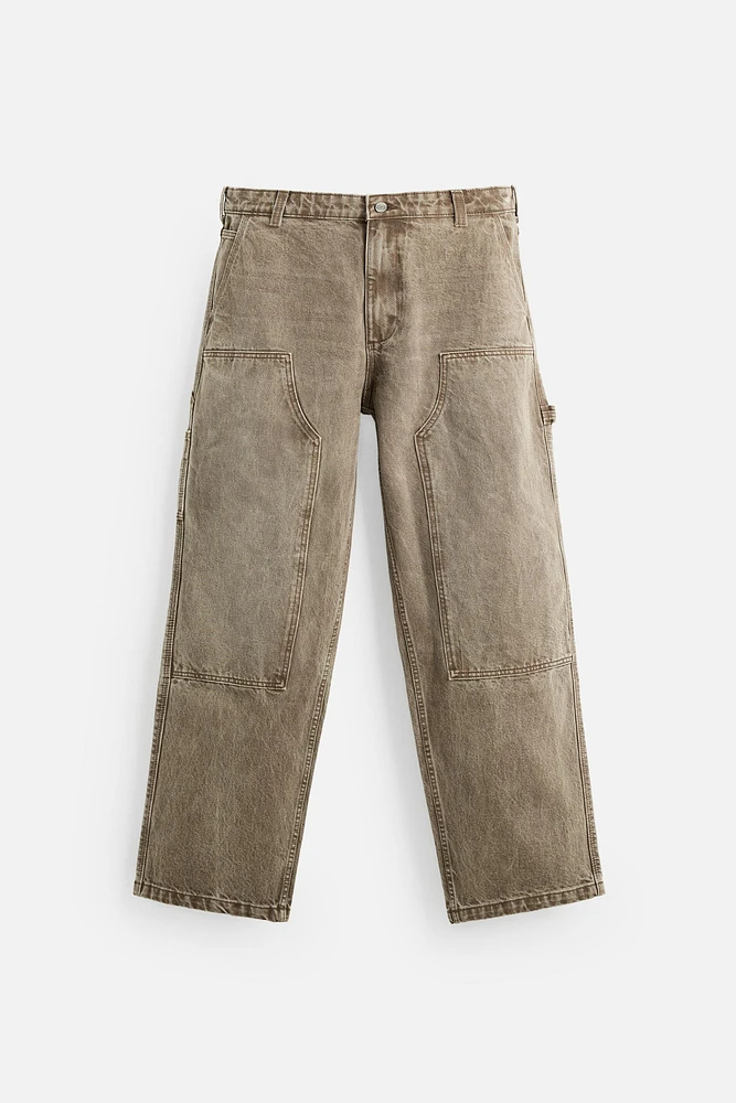 WASHED CARPENTER POCKET PANTS