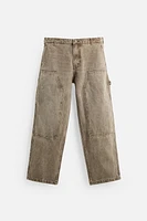 WASHED CARPENTER POCKET PANTS