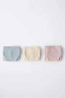 8-14 ANS/ LOT DE TROIS CULOTTES SANS COUTURES STRUCTURE