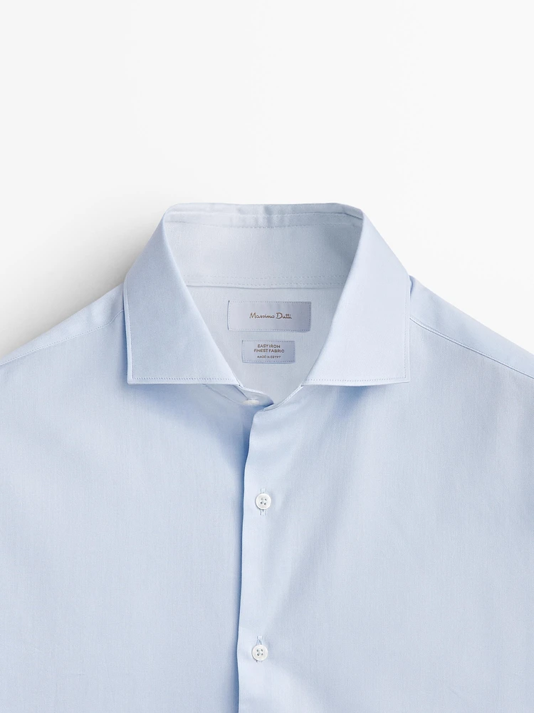 Slim fit cotton shirt with double cuffs