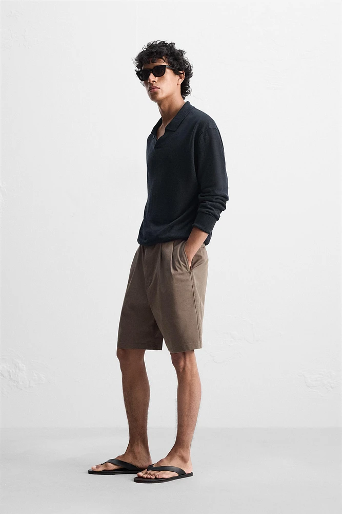 100% LINEN KNIT POLO SHIRT