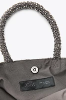 EMBROIDERED AND BEADED HANDBAG