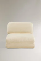 BOUCLÉ FOLDING LOUNGE CHAIR