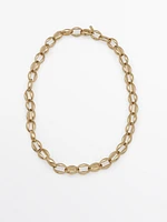 Collier chaîne à maillons dorée